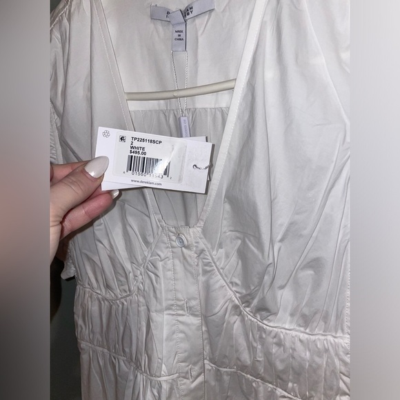 New! DEREK LAM 10 CROSBY Greta Ruffle White Dress 🤍 size 2 NWT! - Picture 11 of 15